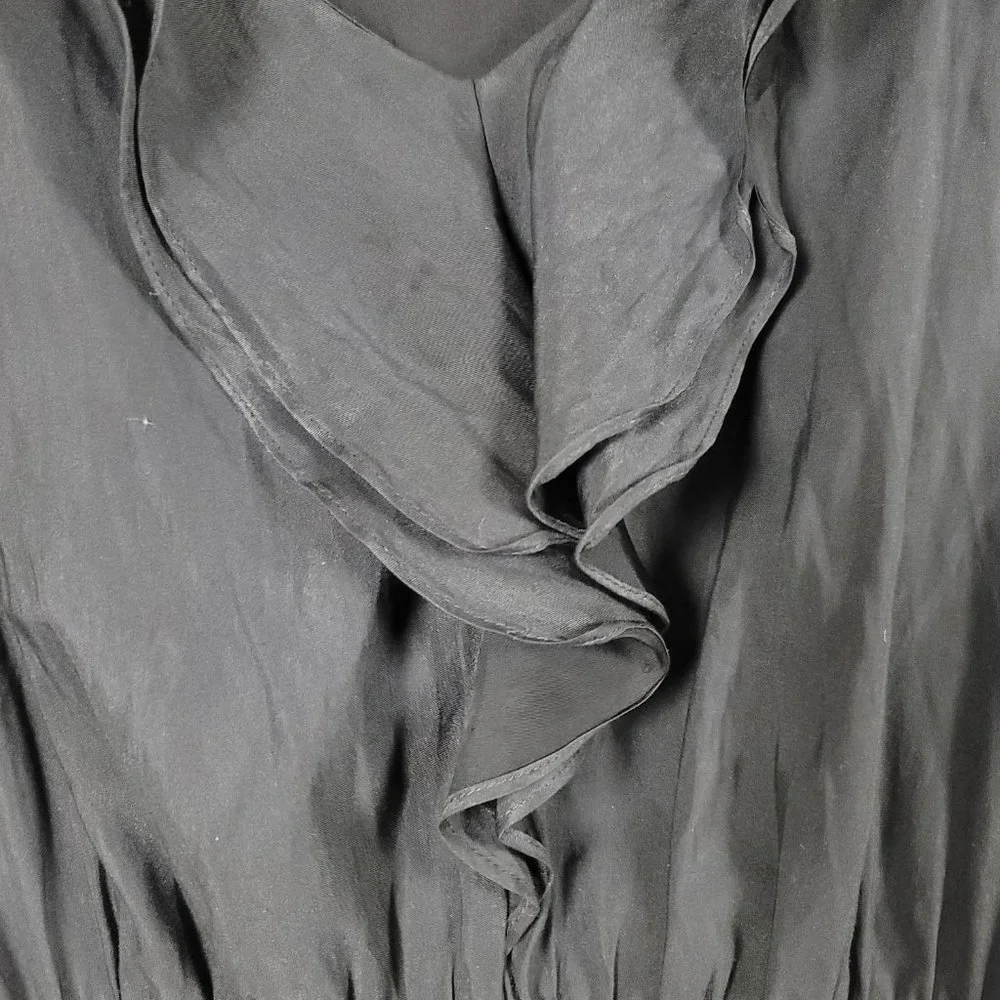 Express exaggerated ruffle neck v neck elastic peplum tank blouse top blouse
